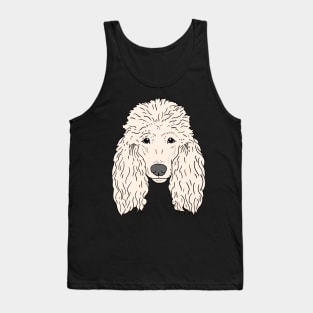 Poodle Dog Face Hand drawn white fur Tank Top